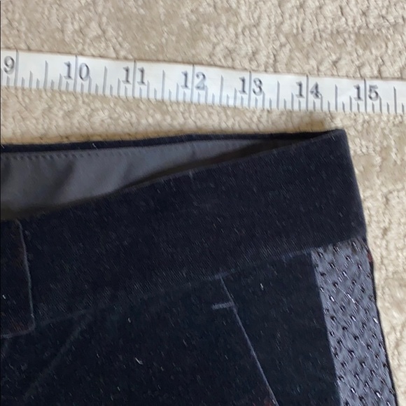 Theory (4) black velvet flares w embellished side tuxedo stripe - Picture 8 of 15